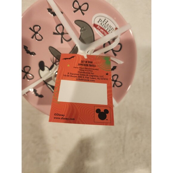 Disney Halloween Witch Minnie Mouse Appetizer Plates 4pc Holiday plate bows - Picture 4 of 5